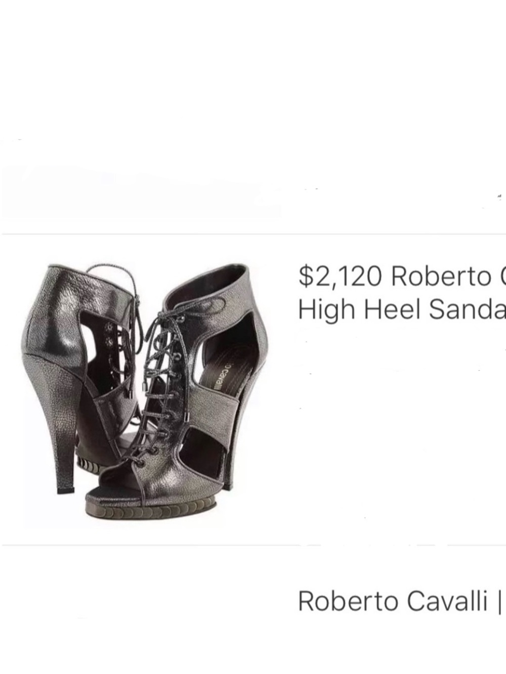 ROBERTO CAVALLI Sandals – Size EU 37 (US 7) – Runway Piece – Made in Italy